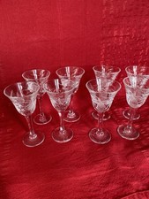 8 X Royal Brierley Fuchsia Liqueur Glasses . Perfect Condition Never Used