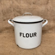 Vintage Enamel Flour Bin / Storage / Farmhouse / Cottage Kitchen