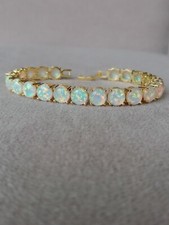 Gold White Opal Tennis