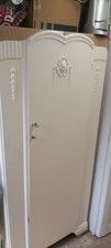 Vintage Lebus Wooden  gentlemans Wardrobe, painted cream.