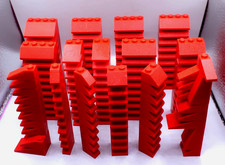 LEGO 150x RED SLOP BRICKS ROOF TILES VARIOUS SIZES SLOPES BUNDLE JOB LOT