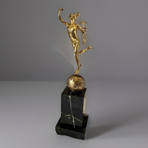 Rare gold mercury winged globe - mercury,