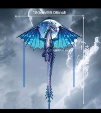 Large Big Blue Dragon Kite