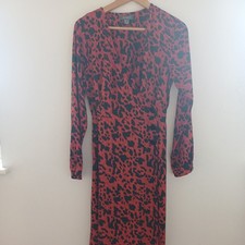 Midi Dress Size 14 red black