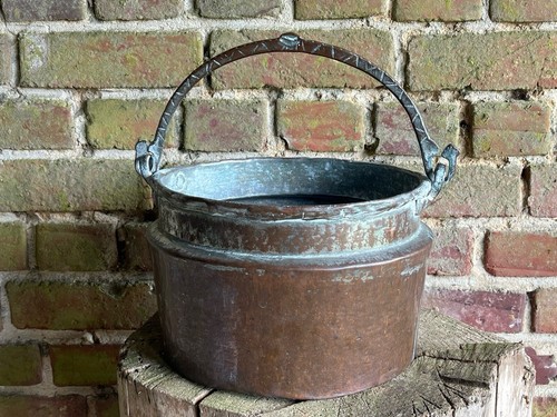 Antique french copper pot - antique, /pan