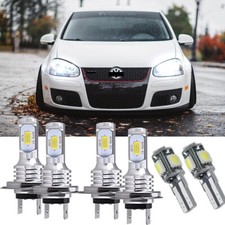 For VW Golf MK5 03-09 6X White 6000K Led HID Headlight High/Low/Side Light Bulbs