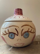 Vintage Devon Bar Pottery Beetroot Face Jar Pot Kitchenalia