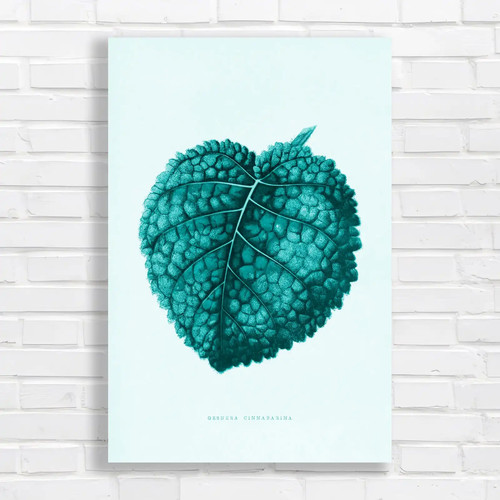 Botanical leaf teal canvas - leaf,
