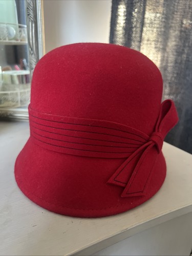 Lovely red cloche bucket - lovely, hat