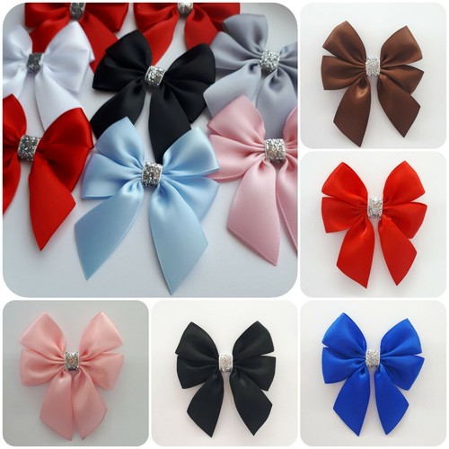 Satin ribbon bows silver - ribbon,