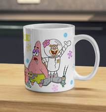 PERSONALISED 'SPONGEBOB  & FRIENDS' 325ML (11OZ) CERAMIC MUG.