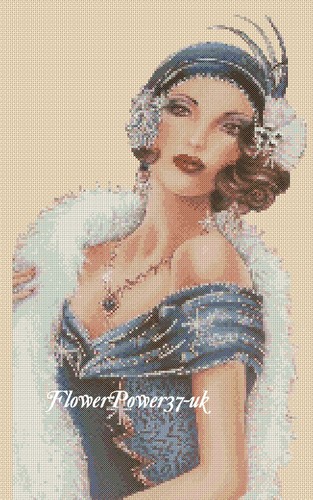 Art deco cross stitch - art, chart