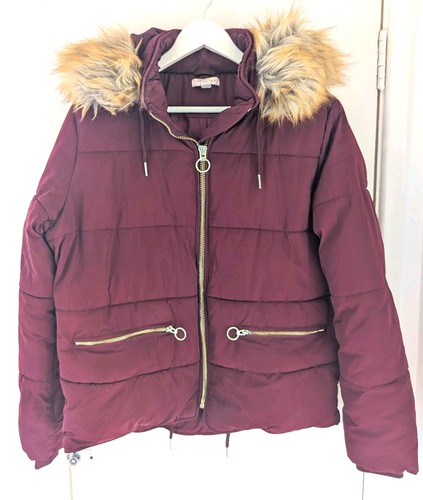 Topshop puffer jacket burgundy - puffer,