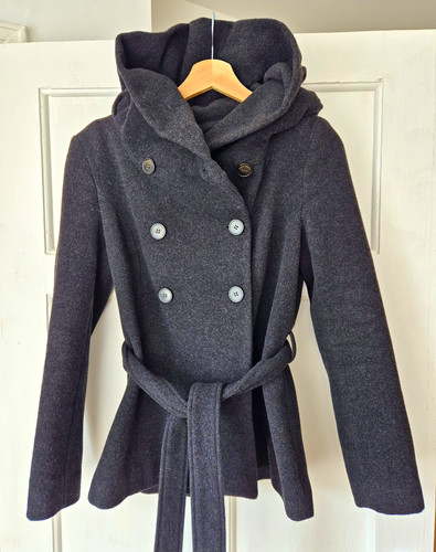 Zara grey wool hooded coat - zara,