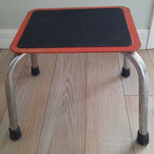 Vintage red one step stool - vintage,