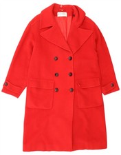 PIERRE CARDIN Womens Double Breasted Coat IT 44 Medium Red DR01