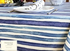 59" Round Mistral Blue White