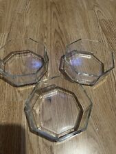Arcoroc France Octime octagonal clear glass bowls