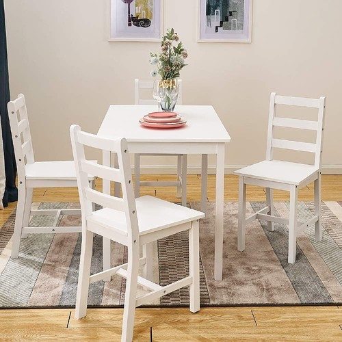 Small white wooden dining - white,