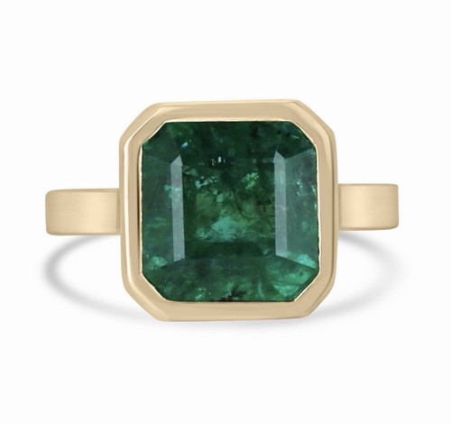 18k solid yellow gold emerald - yellow,