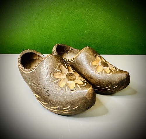 Wooden clogs small - hand, carved
