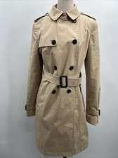 Jack Wills Outdoor Clothing Classic Tan Trench Coat Jacket Size UK 12 US 8 Tie