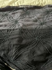 Beautiful Evening Pewter/black Evening Shawl Never Used 70x19 Inches Free P&P