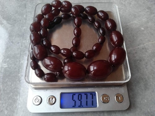Antique bakelite beads cherry - antique,