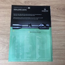 GUNS90 MAGAZINE ADVERT 12X9 SWAROVSKI OPTIK Z6 DEALERS DAYS