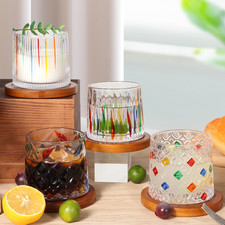 Rotatabe Whisky Glass Scotch Vodka Cocktail Drinking Glassware Tumbler Bar 275ML