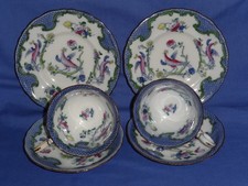 BISTO (Bishop & Stonier) trios : Exotic Birds & Flowers c1880