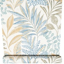 Blue Brown Floral Wallpaper