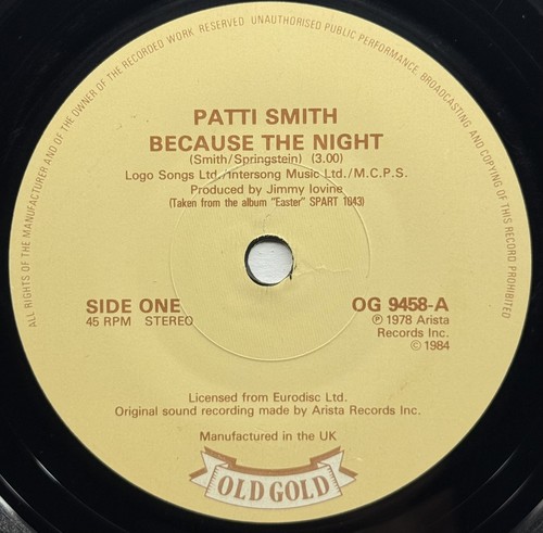 Patti smith because the - because,