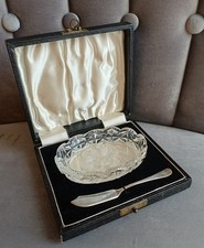 Vintage Cased Cut Glass Butter