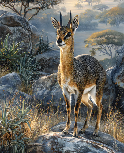 Klipspringer standing rocky - standing,