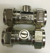 15mm Chrome compression Isolating Isolation Service ballofix valve CP valvesx 2