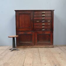 Antique Vintage Lace Factory Haberdashery Cabinet Cupboard Bank of Drawers c1900