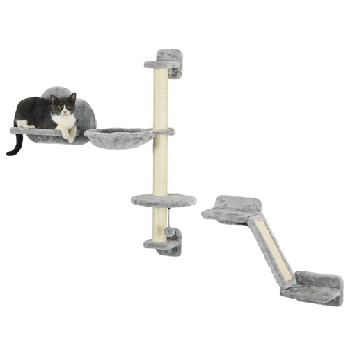 Wall mounted cat shelf - cat, set