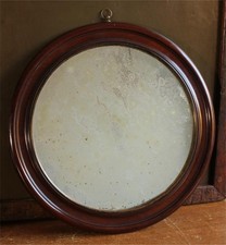 Antique round wall mirror - wall,
