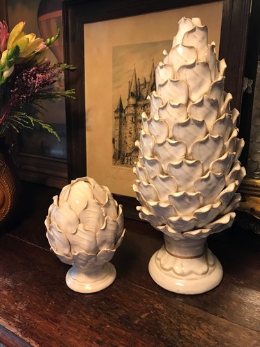 Large vintage white glazed - white,