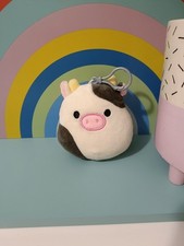 Squishmallow Connor The Cow Clip Soft Plush Keyring 4" 2020 read description 