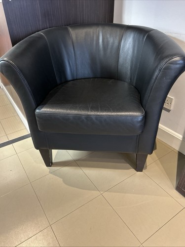 Stylish black faux - faux, leather