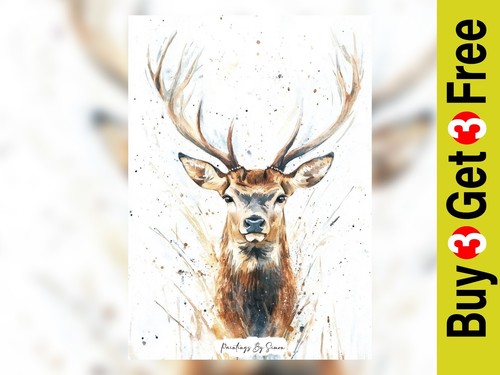 Majestic stag portrait - stag,