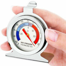 Stainless Steel Fridge Freezer Dial Temperature Thermometer Gauge Stands & Hang