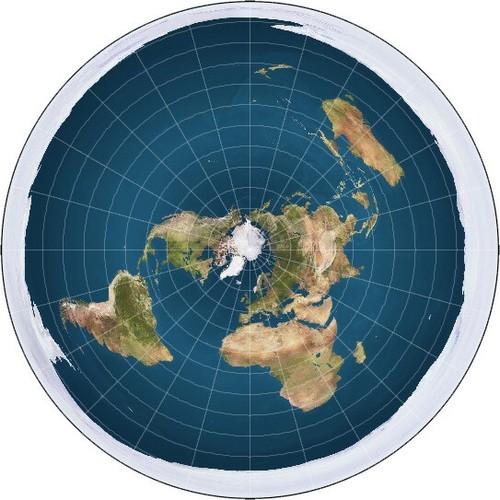 Flat earth map - earth, vinyl