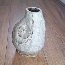 Vintage Art Pottery Sculpture Vase Unusual Unique Artist HandMade Unsigned HEAVY