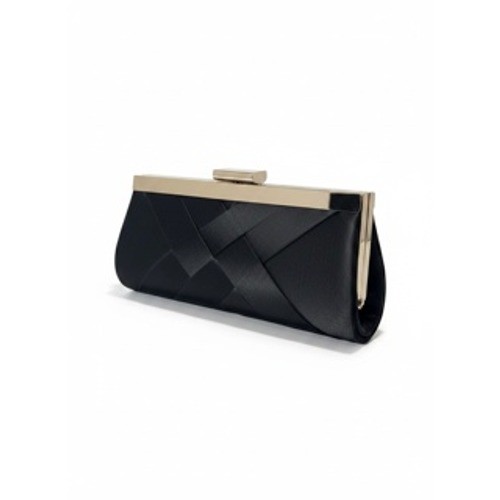 Black satin woven evening - satin,