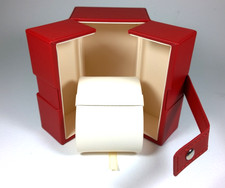 Genuine OMEGA Box OEM Red Leather Watch Case Box  Travel Case Service Case Pouch