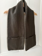 Cos Olive Green Felt Thick Wool Scarf With Pockets