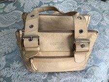 Cosettini Cream Leather Spacious Italian Designer Handbag
